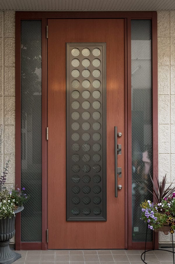 elegant front door installation with glass panels