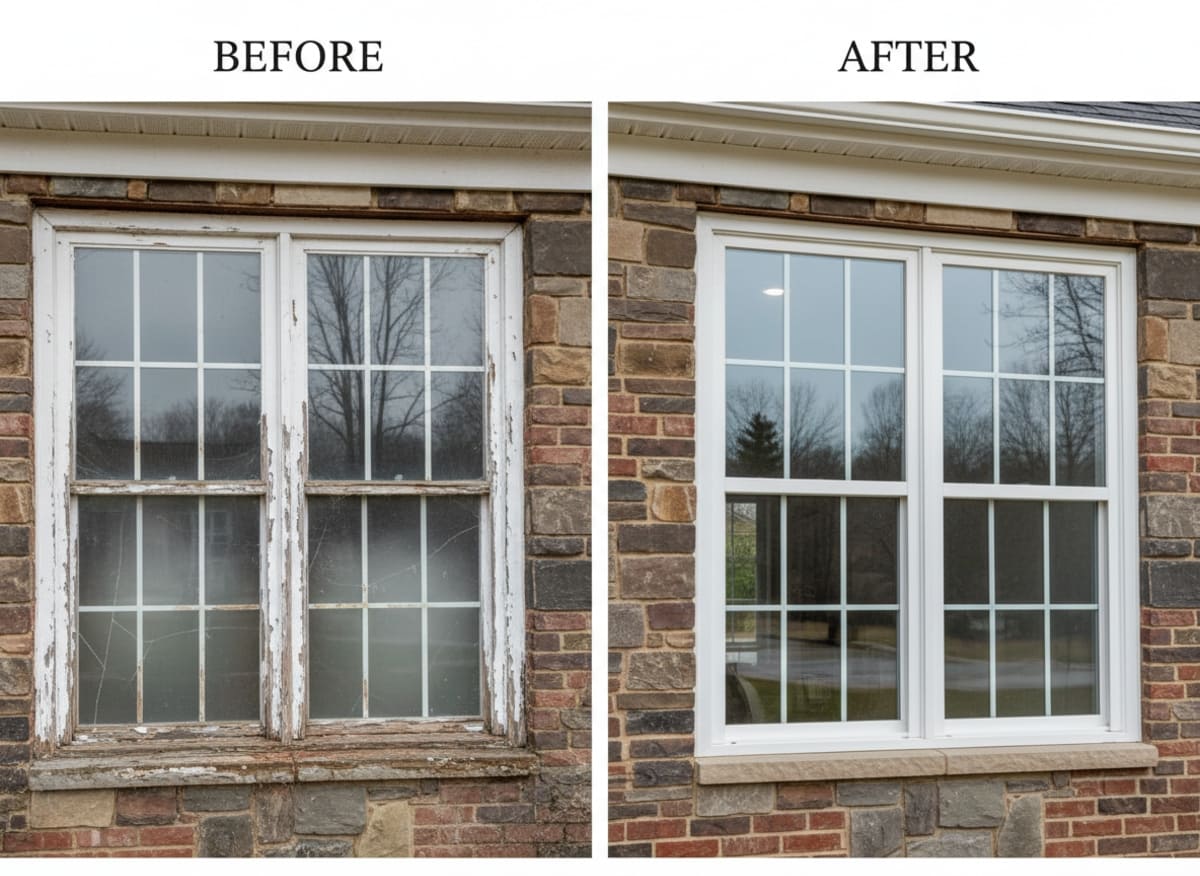 Colonial home window replacement near Centerton Road Mount Laurel