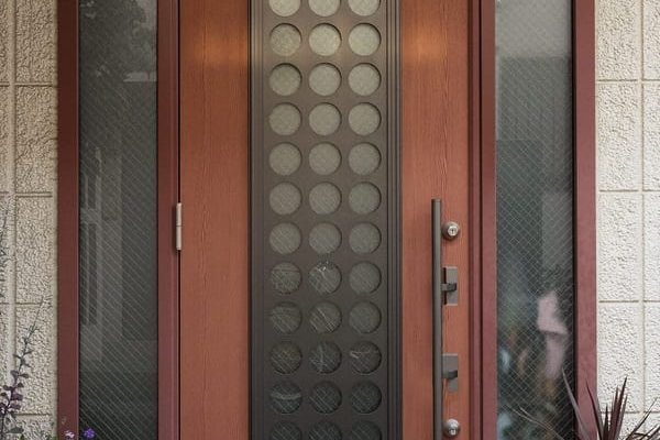 elegant front door installation with glass panels